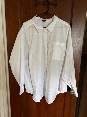 Women's Plain White Blouse - Torrid, Size 4